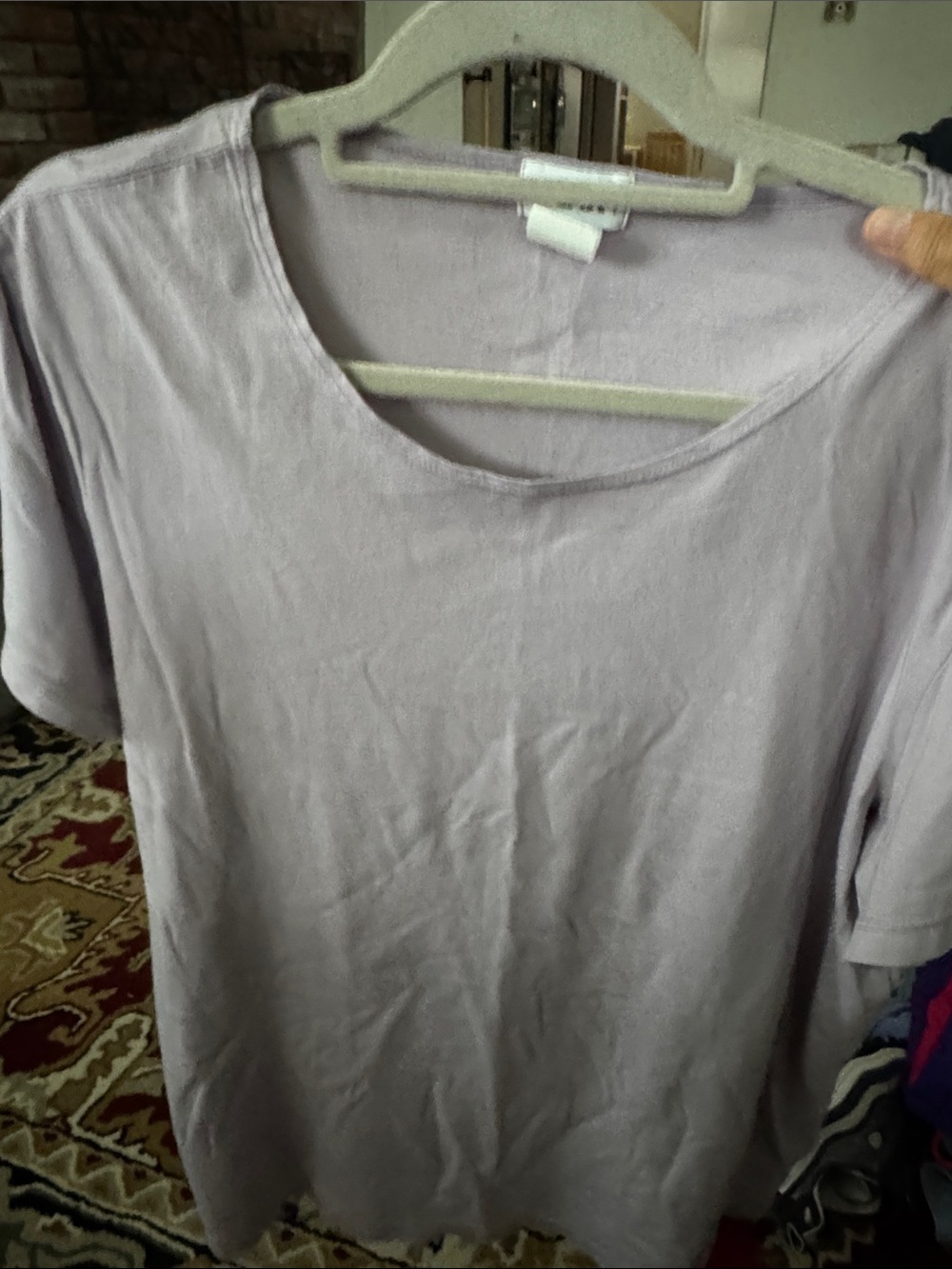 Flax Lilac Short-Sleeve Crew Neck Tee
